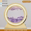 3D Hourglass LED Lamp 360¬∞ Moving Sand Art Table Lamp Sandscapes Quicksand Night Light Living Room Accessories Home Decor Gifts - Gold--Purple 29CM -