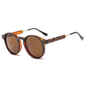 2022 Retro Round Sunglasses Women Men Brand Design Transparent Female Sun Glasses Men Oculos De Sol Feminino Lunette Soleil - leopard - As Picture