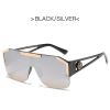 New Luxury Oversized Men Sunglasses Brand Designer Sun Glasses For Women Fashion Gradient Square Shades - Black Sliver - AS Picture