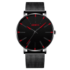 2022 Minimalist Men's Fashion Ultra Thin Watches Simple Men Business Stainless Steel Mesh Belt Quartz Watch relogio masculino - Mesh belt black black