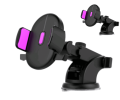 Car Phone Holder Long Rod Telescopic Car Dashboard Suction Cup Type - 2pcs Black