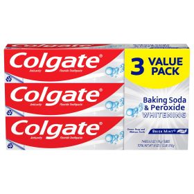 Colgate Baking Soda and Peroxide Whitening Toothpaste;  Brisk Mint;  3 Pack - Colgate