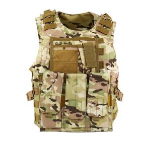 Camo Military Tactical Vest Plate Carrier Holster Molle Assault Combat Gear - as picture