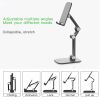 Three Sections Foldable Desk Mobile Phone Holder For iPhone iPad Tablet Flexible Table Desktop Adjustable Cell Smartphone Stand - black