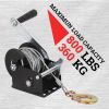 Hand Winch Boat Trailer Winch Heavy Duty Hook Steel Cable, Ratchet Manual Operated Winch for Trailers ATV UTV Boat Marine - 800lbs