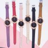 2022 Women's Watches Set Starry sky Ladies Bracelet Watch Casual Leather Sports Quartz Clock(No Box) - Beige