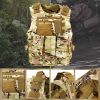 Camo Military Tactical Vest Plate Carrier Holster Molle Assault Combat Gear - as picture