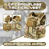 Camo Military Tactical Vest Plate Carrier Holster Molle Assault Combat Gear - as picture
