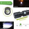 Ultra Bright LED Flashlight With T6 LED lamp beads Waterproof Torch Zoomable 4 lighting modes Multi-function USB charging - Package A