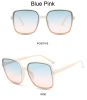 Fashion Square Sunglasses Woman Retro Vintage Gradient Sun Glasses Female Clear Lens Black White Designer Oculos De Sol UV400 - Black - As Picture