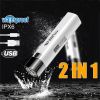 Mini Portable Super Bright Small Household Long-Range Outdoor Lighting Led Strong Light Flashlight - White without charging treasure