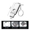 Rotatable Metal USB 2.0 Flash Drives 64GB Free Key Chain Pen Drive Silver Memory Stick Waterproof Storage Devices For Laptop - 64GB - Silver