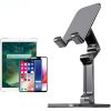 Three Sections Foldable Desk Mobile Phone Holder For iPhone iPad Tablet Flexible Table Desktop Adjustable Cell Smartphone Stand - green