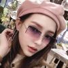 Vintage Fashion 2021 New Sunglasses Rimless Frameless Rectangle Shades Gradient UV400 Summer Traveling Sun Glasses for Women - pink - As Picture