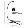 Solid Steel C Hammock Frame Stand - Black