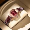 Ladies Fashion Casual Quartz Watch Women's Business Leather Hand Watch - Red