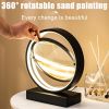 3D Moving Sand Art Table Lamp LED Craft Quicksand USB Cable Control Natural Landscape Flowing Sand Night Light Home Decor Gifts - Gold Sand EU - China