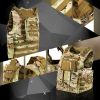 Camo Military Tactical Vest Plate Carrier Holster Molle Assault Combat Gear - as picture