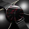2022 Minimalist Men's Fashion Ultra Thin Watches Simple Men Business Stainless Steel Mesh Belt Quartz Watch relogio masculino - Mesh belt black black