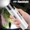 Mini Portable Super Bright Small Household Long-Range Outdoor Lighting Led Strong Light Flashlight - White without charging treasure