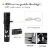Ultra Bright LED Flashlight With T6 LED lamp beads Waterproof Torch Zoomable 4 lighting modes Multi-function USB charging - Package A