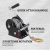 Hand Winch Boat Trailer Winch Heavy Duty Hook Steel Cable, Ratchet Manual Operated Winch for Trailers ATV UTV Boat Marine - 800lbs