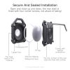 Waterproof Airtag Keychain Holder Case; Screw Full Cover Compatible For Apple Air Tag Tracker Key Ring Anti-Scratch Anti-Lost Cover - Black